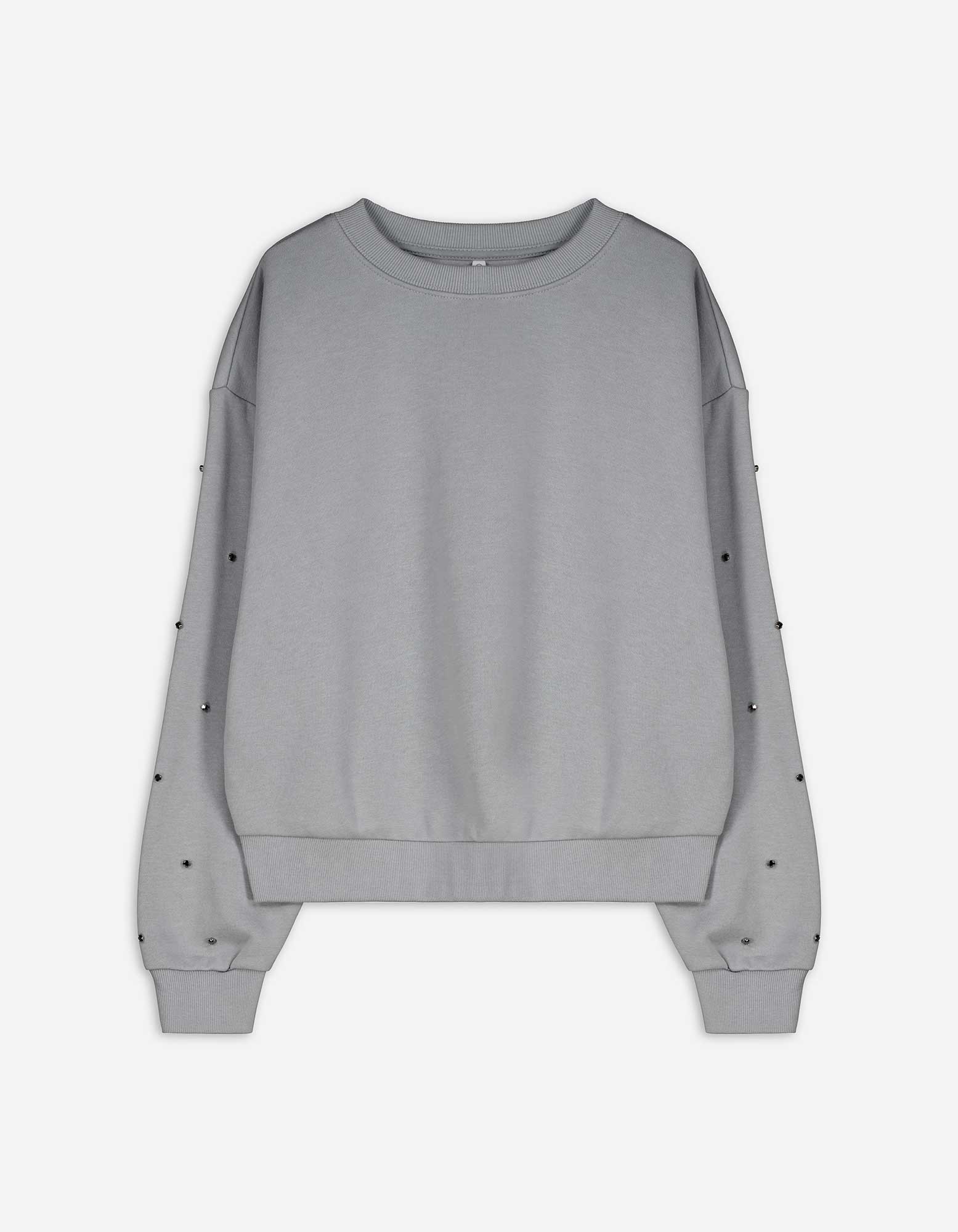 Damen Sweatshirt - Ziersteine - grau, Takko, grau S