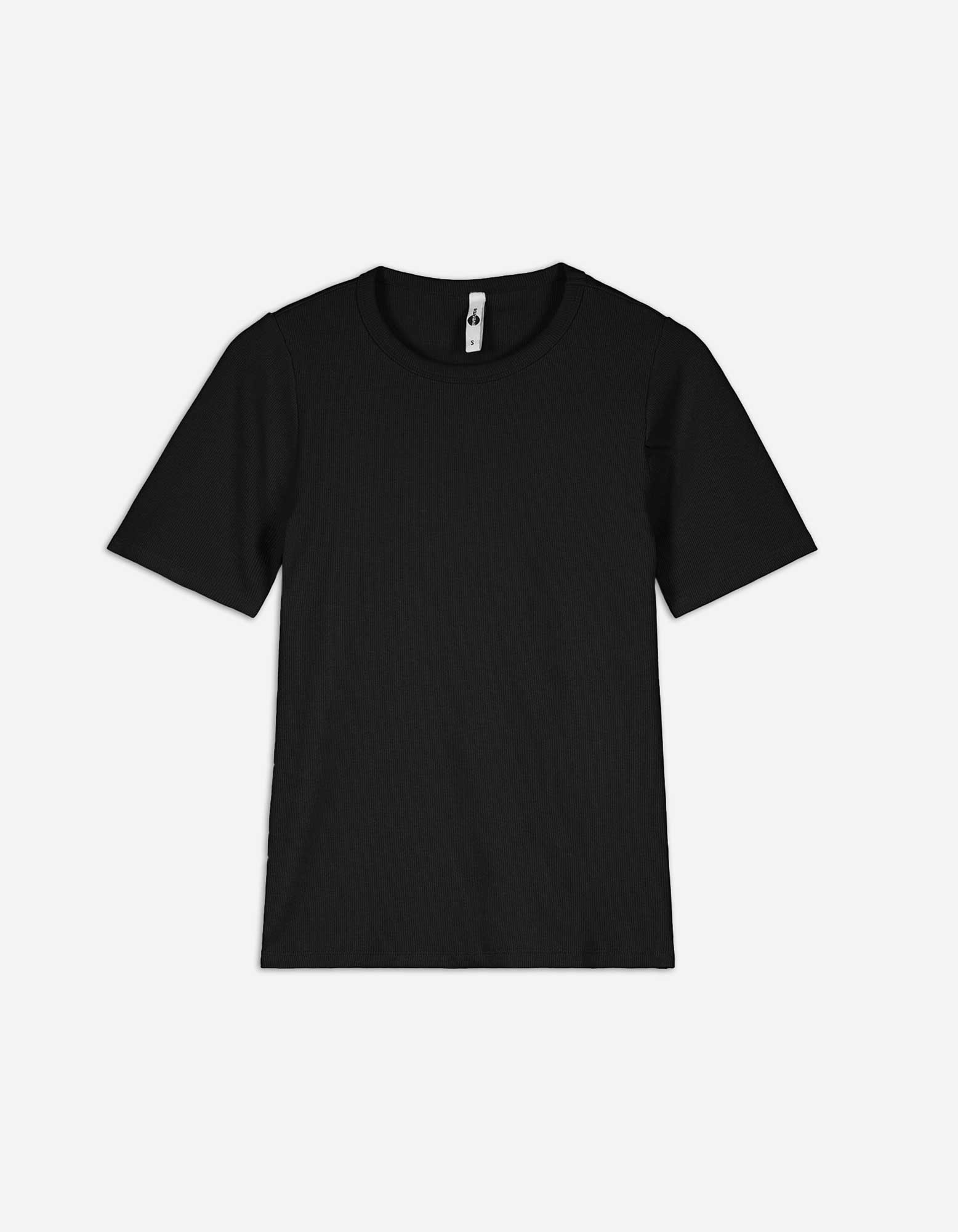 Damen T-Shirt - Rippenstruktur, Takko, schwarz XXL