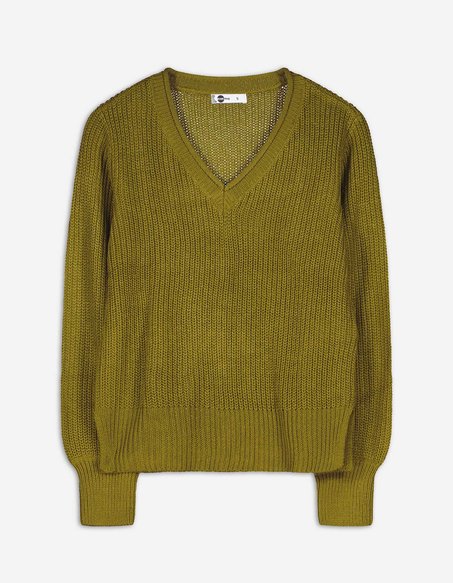 Damen Strickpullover - V-Ausschnitt, Takko, grün M