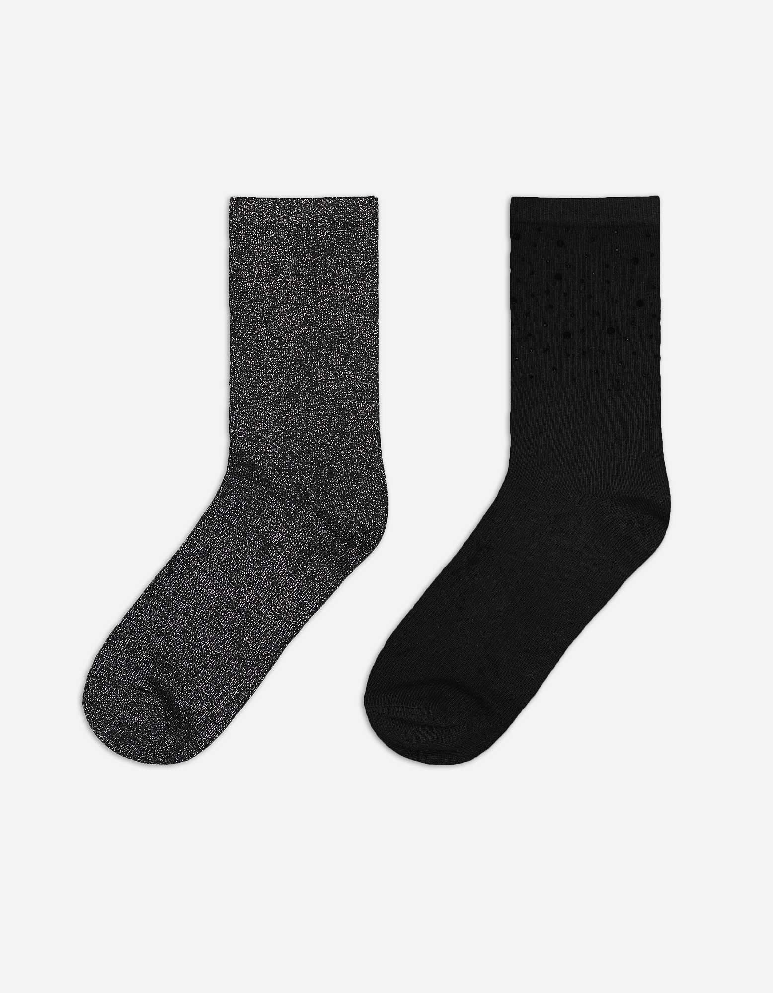 Damen Socken - 2er-Pack, Takko, schwarz 35-38