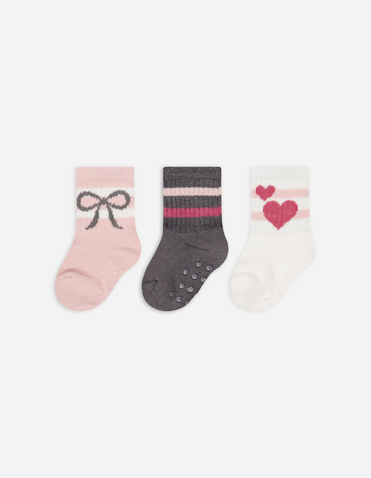 Baby Stoppersocken - 3er-Pack, Takko, rosa