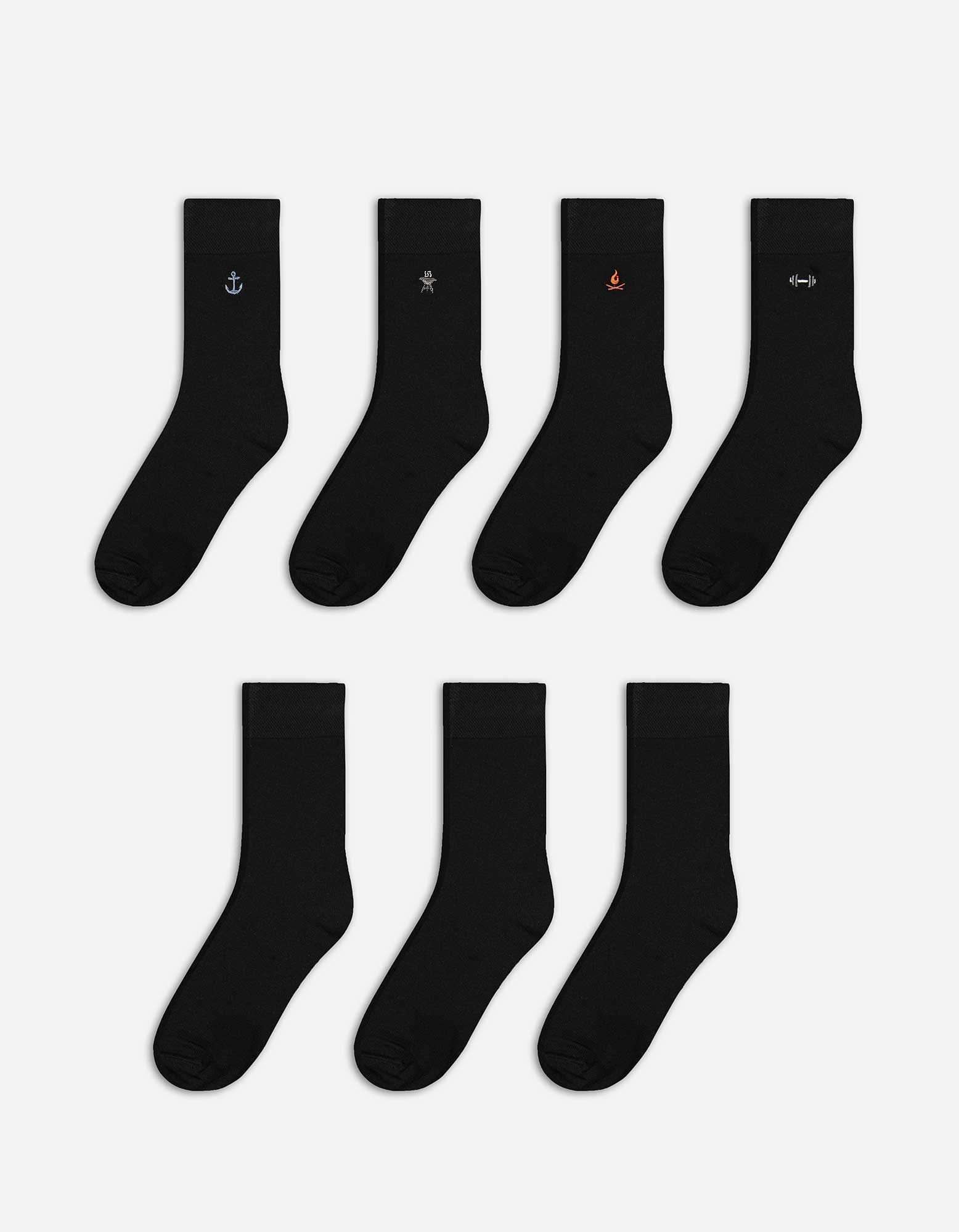 Herren Socken - 7er-Pack, Takko, schwarz 39-42