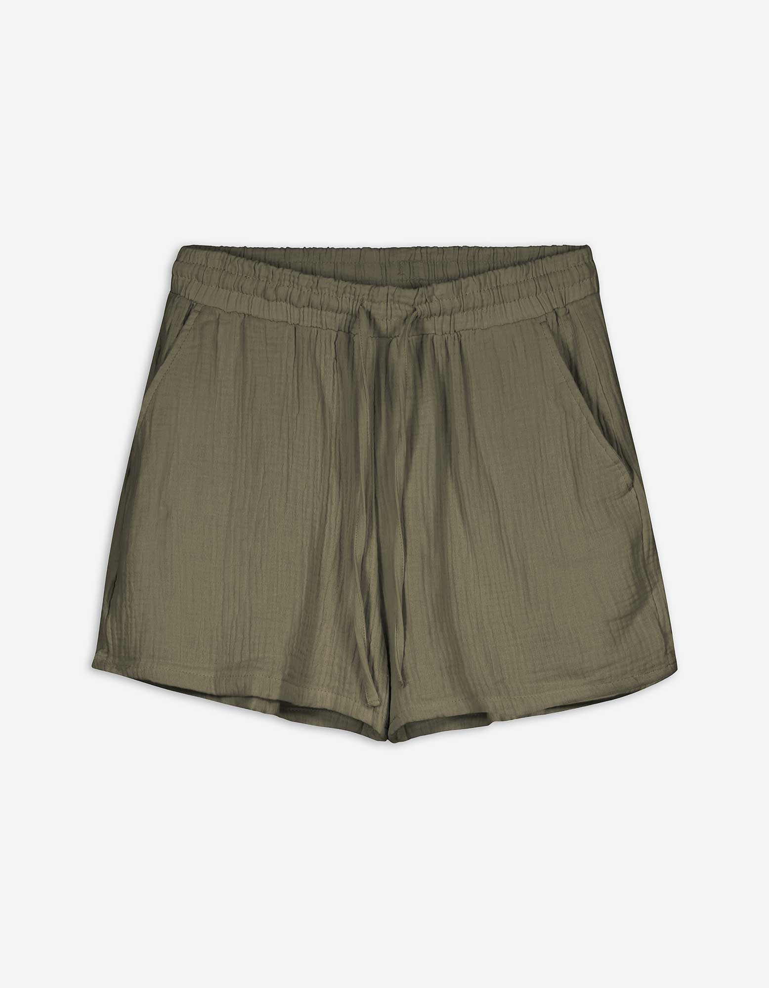 Damen Shorts - Musselin, Takko, dunkelgrün XS