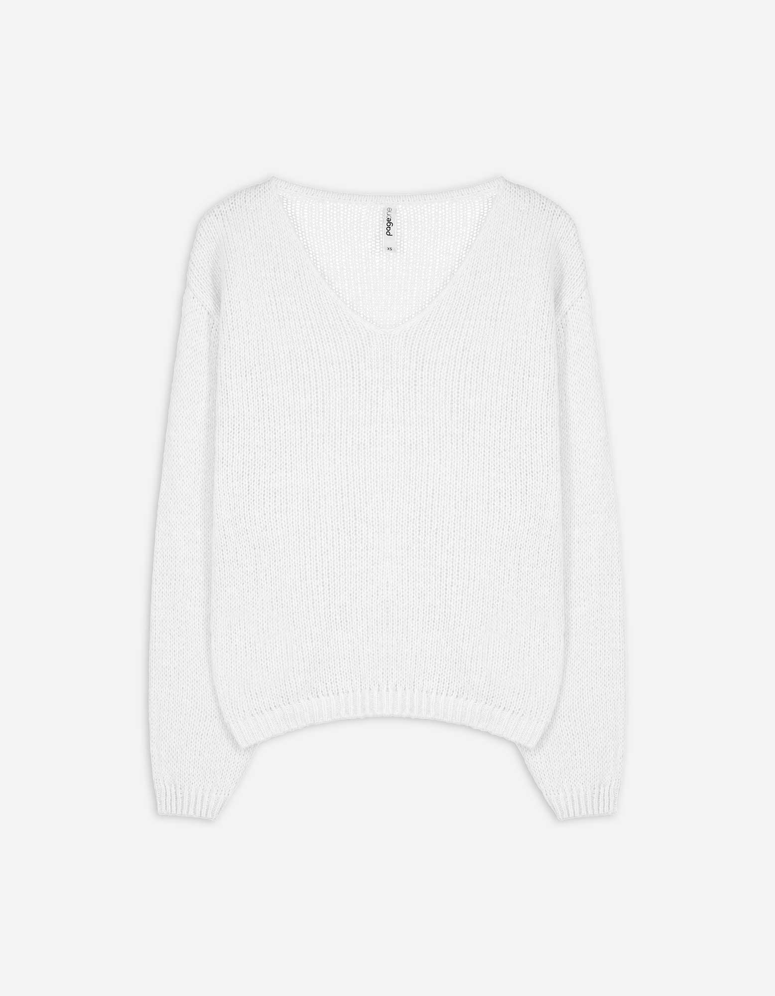 Damen Strickpullover - V-Ausschnitt - weiß, Takko, weiß S