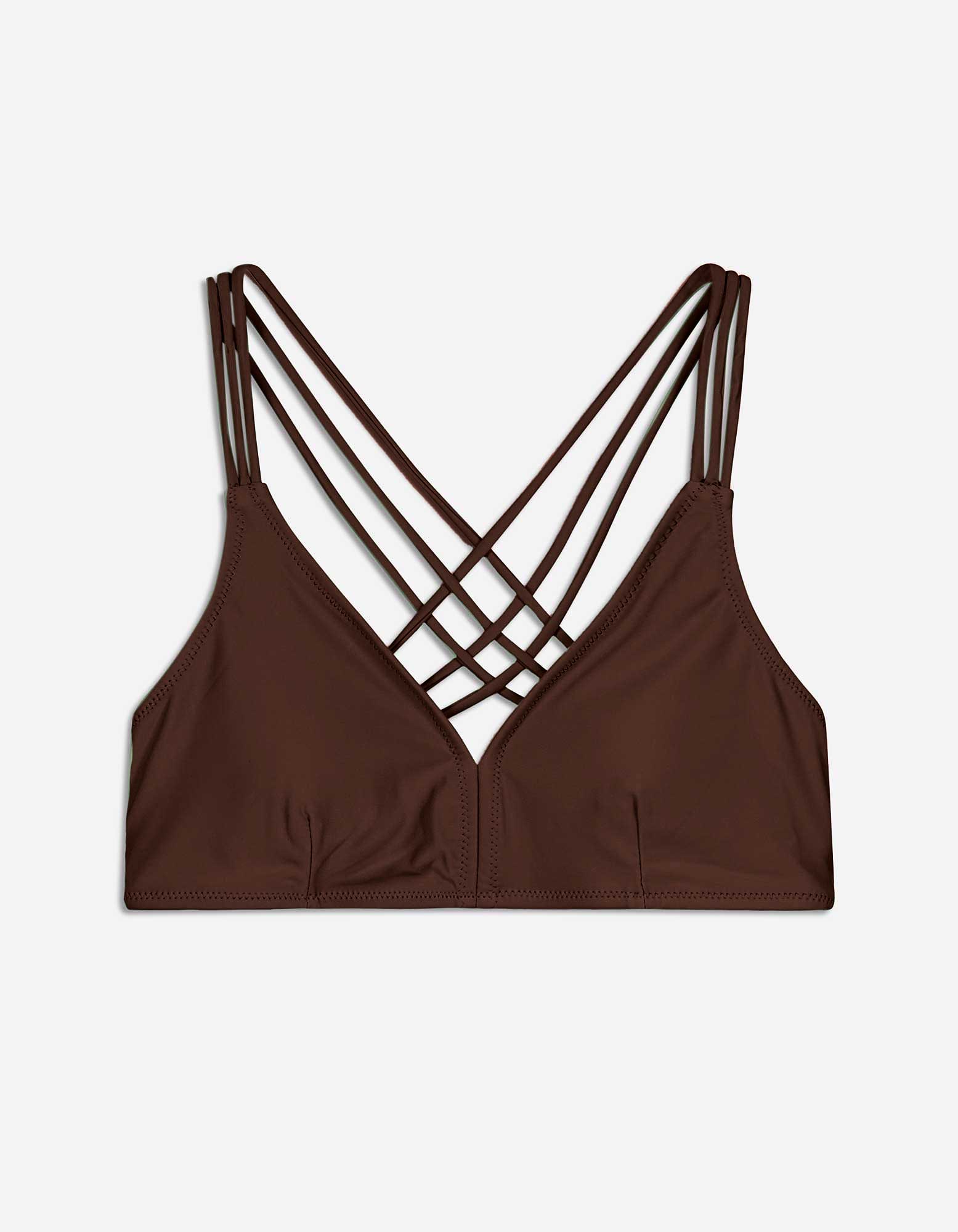 Damen Bikinitop - einfarbig, Takko, dunkelbraun XS