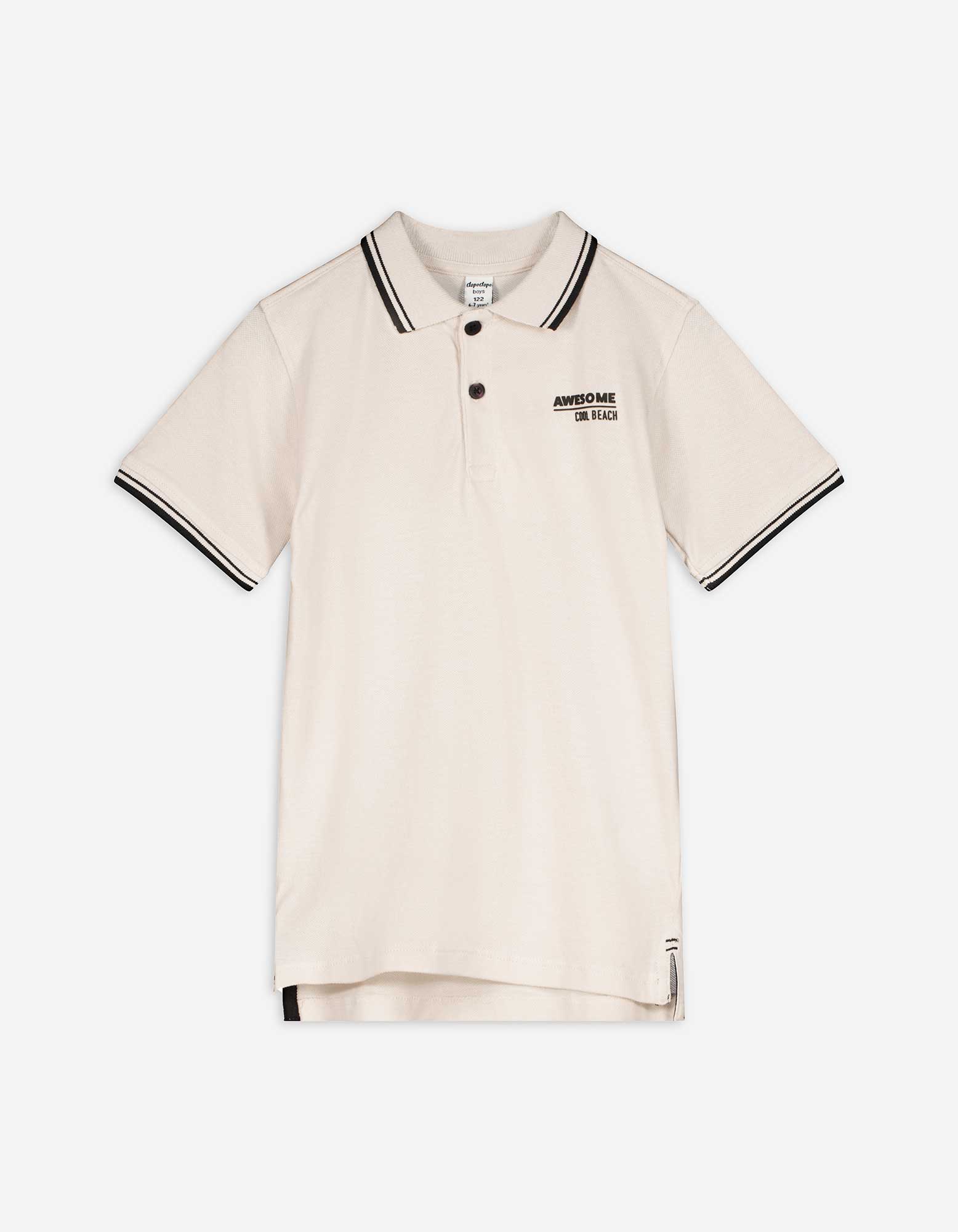 Kinder Poloshirt - Kontraststreifen, Takko, beige