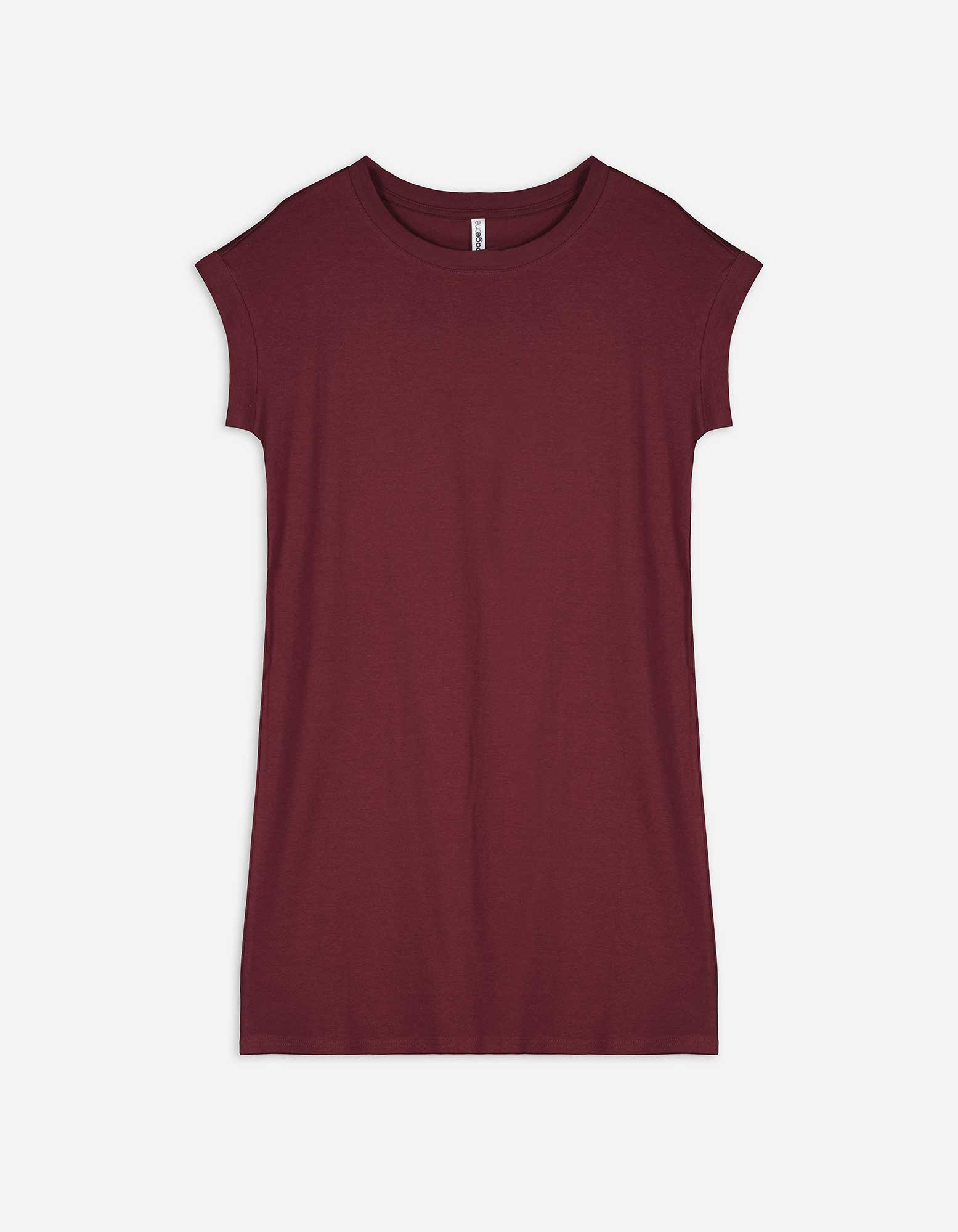 Damen T-Shirt-Kleid - Überschnittene Ärmel, Takko, dunkelrot XS