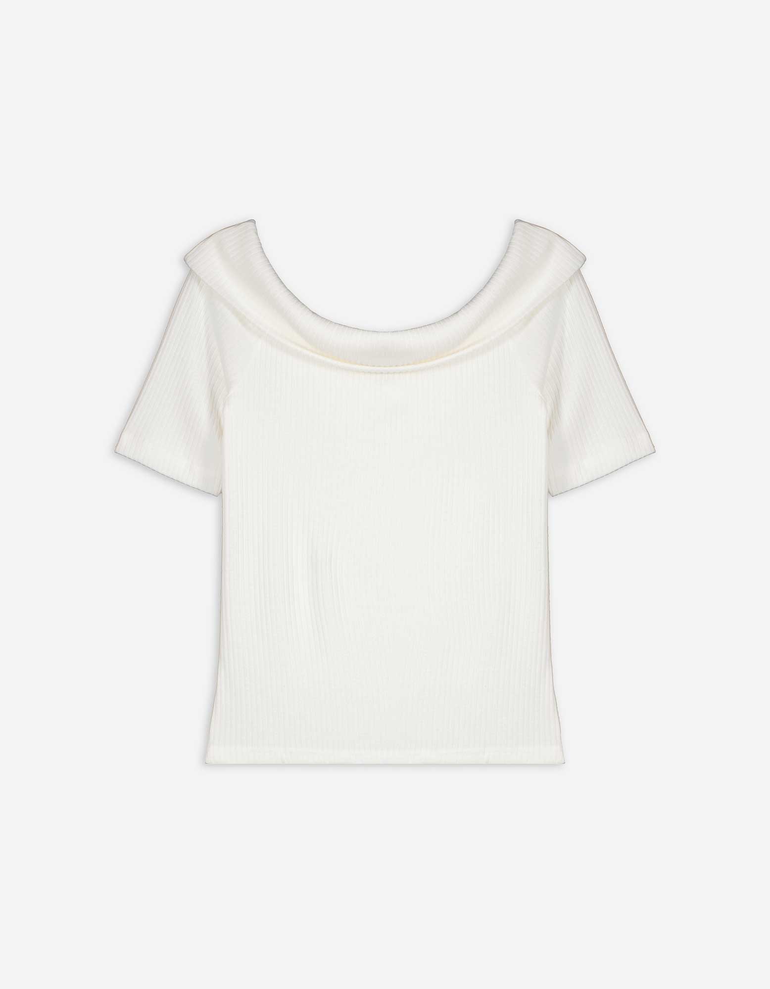 Damen T-Shirt - Carmen-Ausschnitt, Takko, weiß L