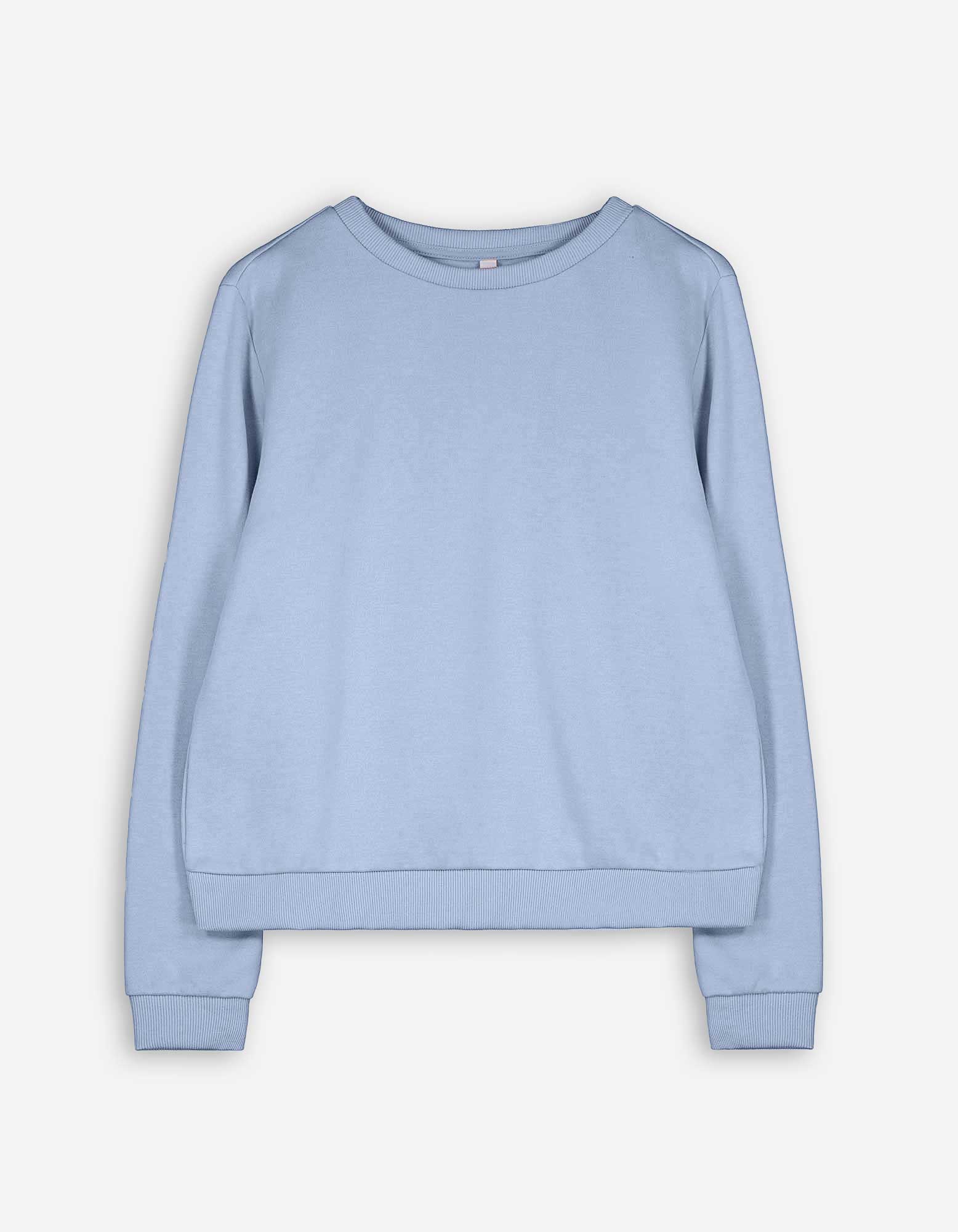 Damen Sweatshirt - Rundhals-Ausschnitt - hellblau, Takko, hellblau M