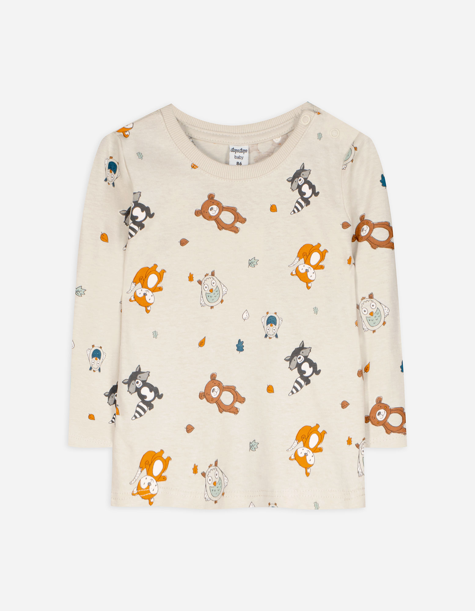 Baby Langarmshirt - Allover-Print, Takko, beige