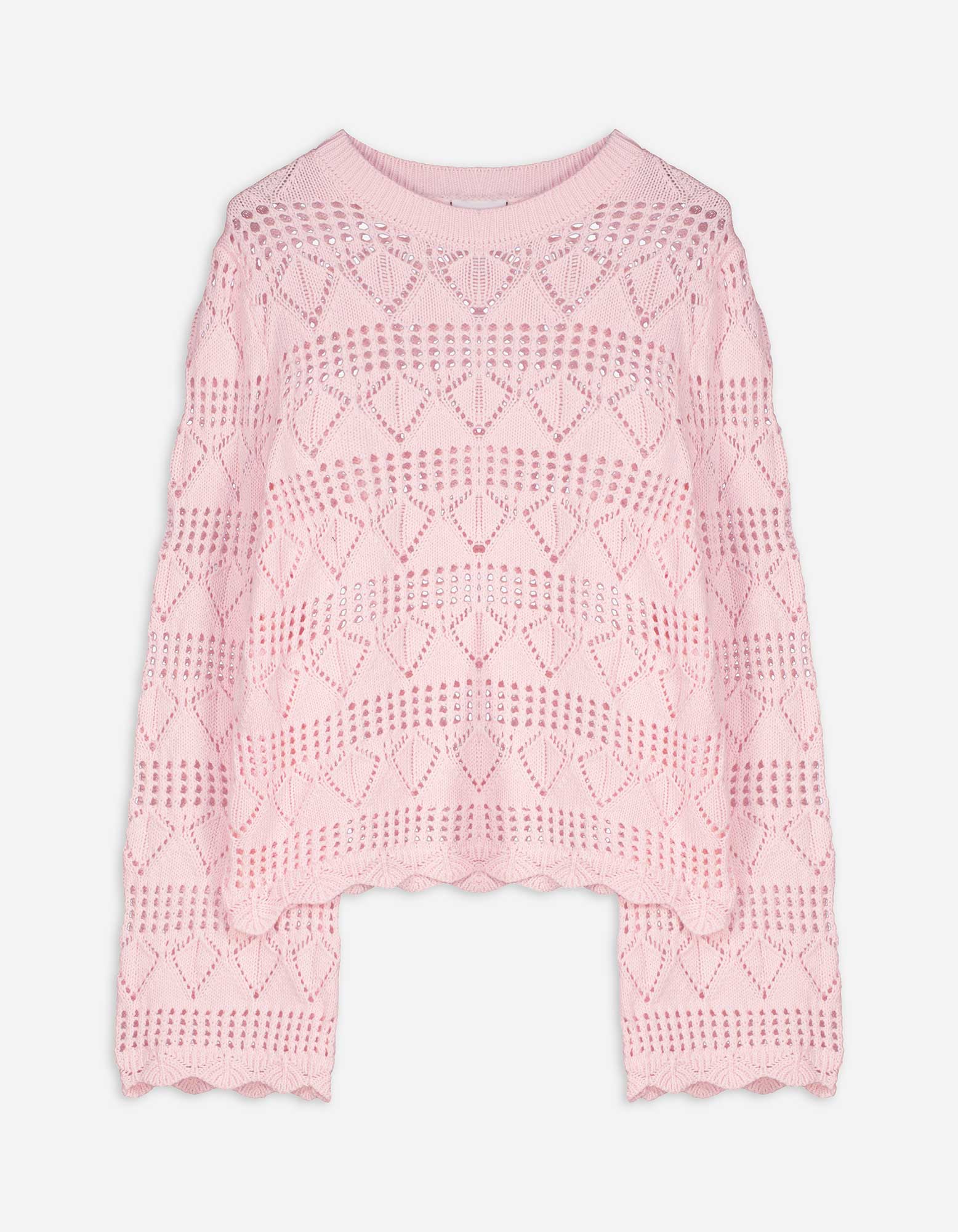 Kinder Strickpullover - Trompetenärmel, Takko, rosa