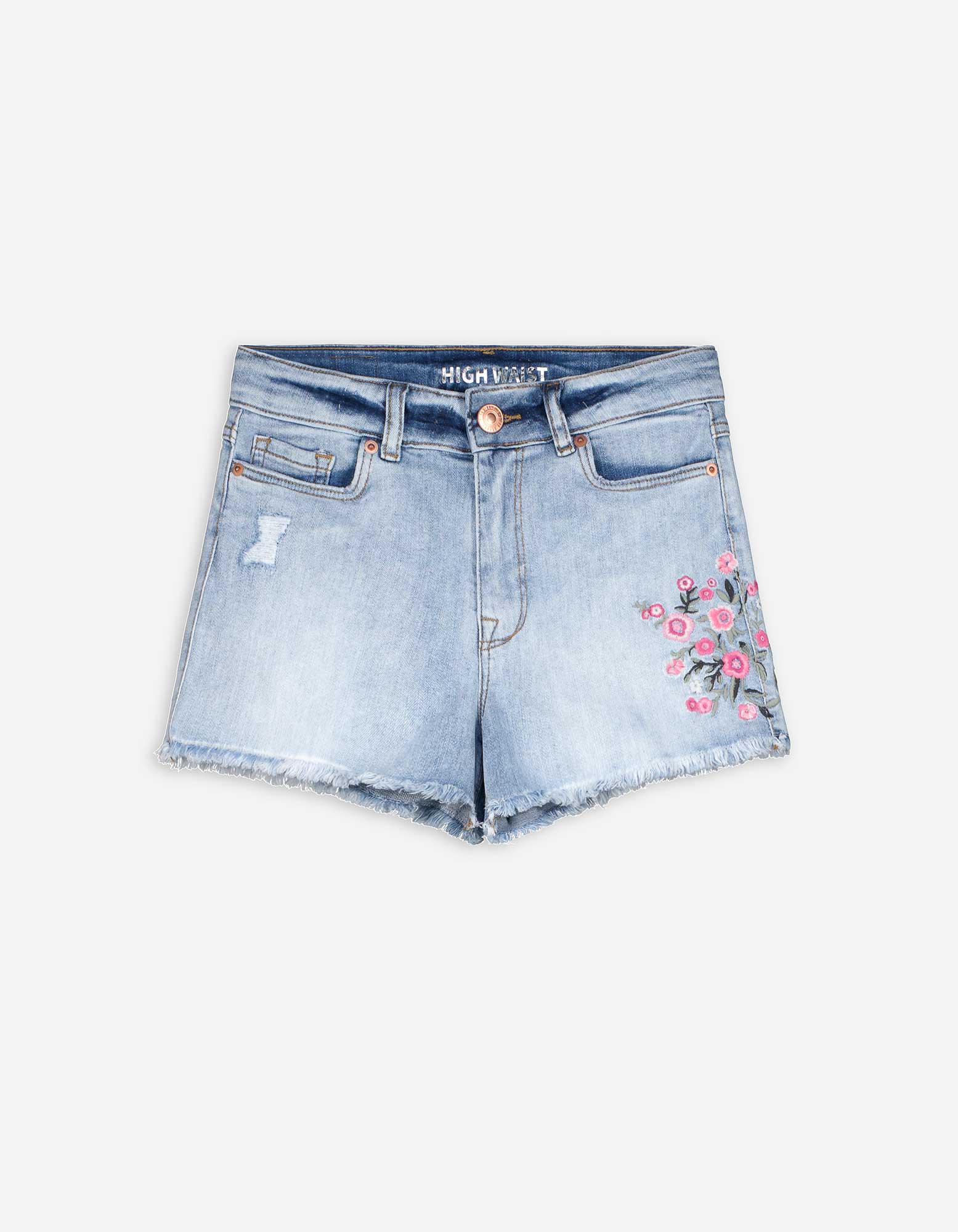 Kinder Jeansshorts - Stickereien, Takko, hellblau