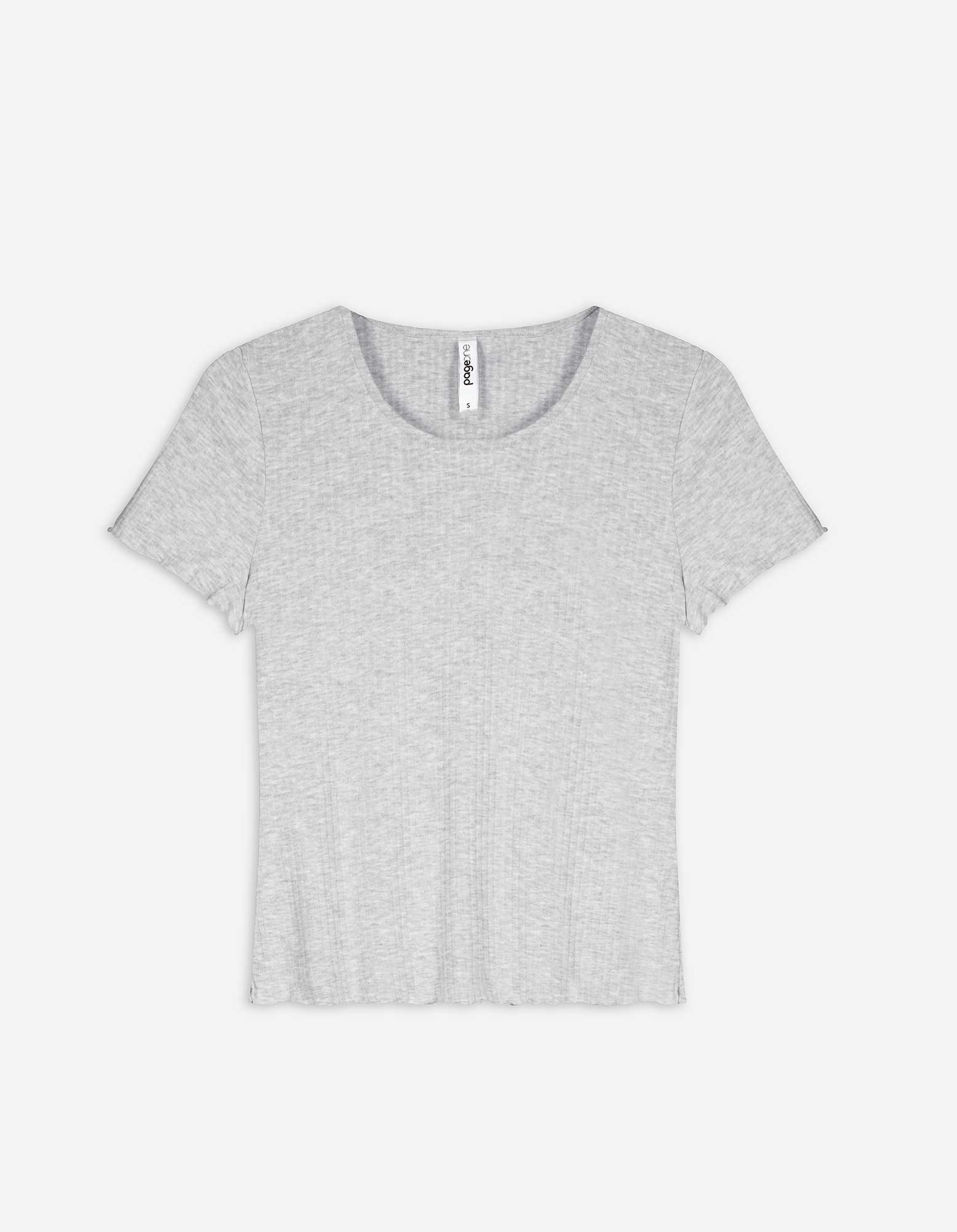 Damen T-Shirt - Muschelsaum, Takko, hellgrau L