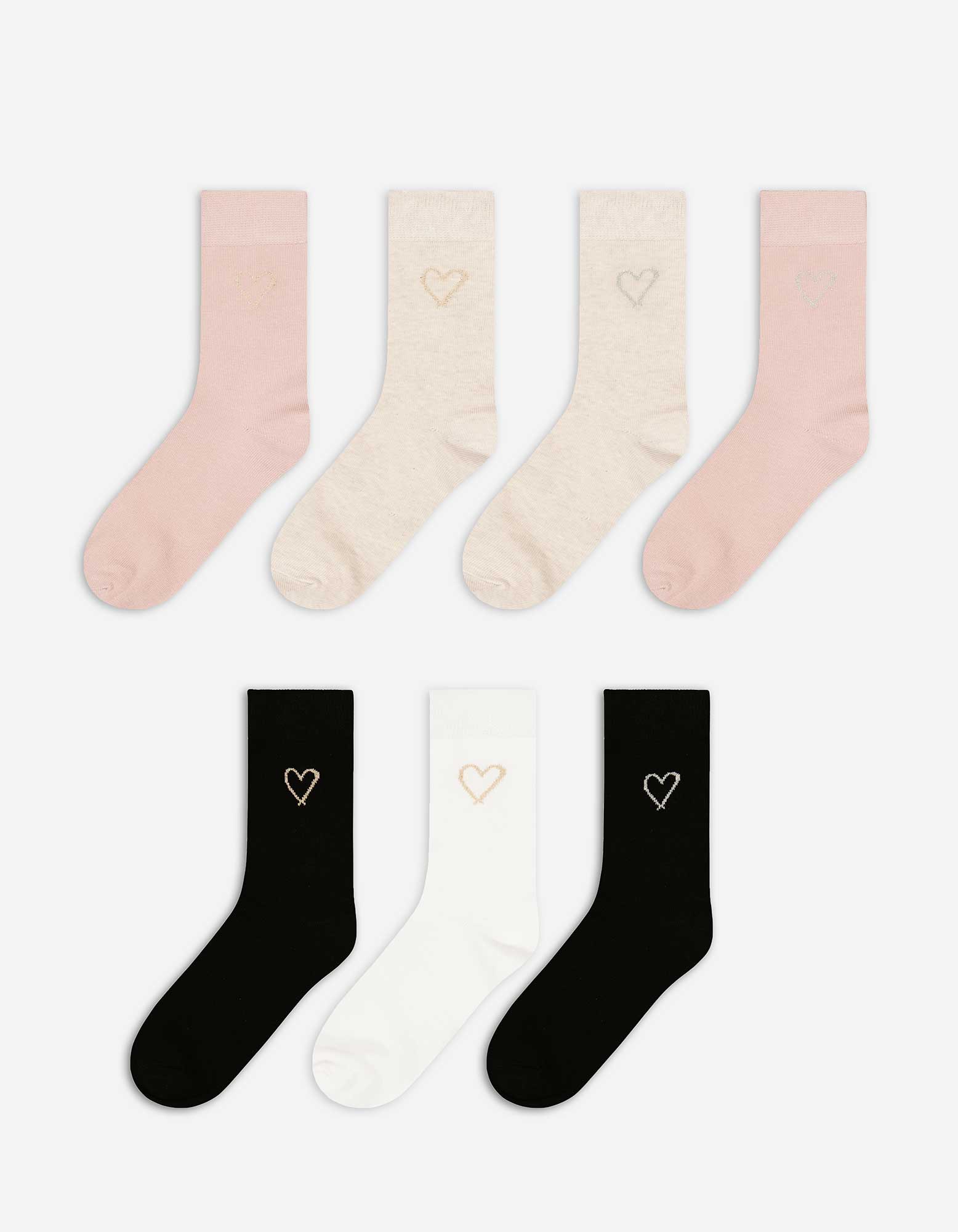 Damen Socken - 7er-Pack, Takko, pink 35-38