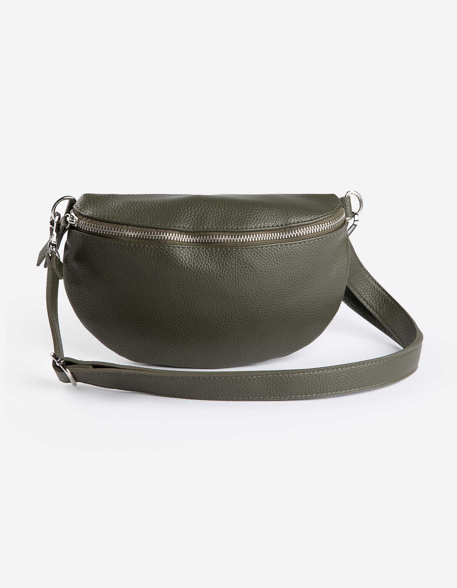 Damen Bauchtasche - Lederoptik, Takko, dunkelgrün onesize