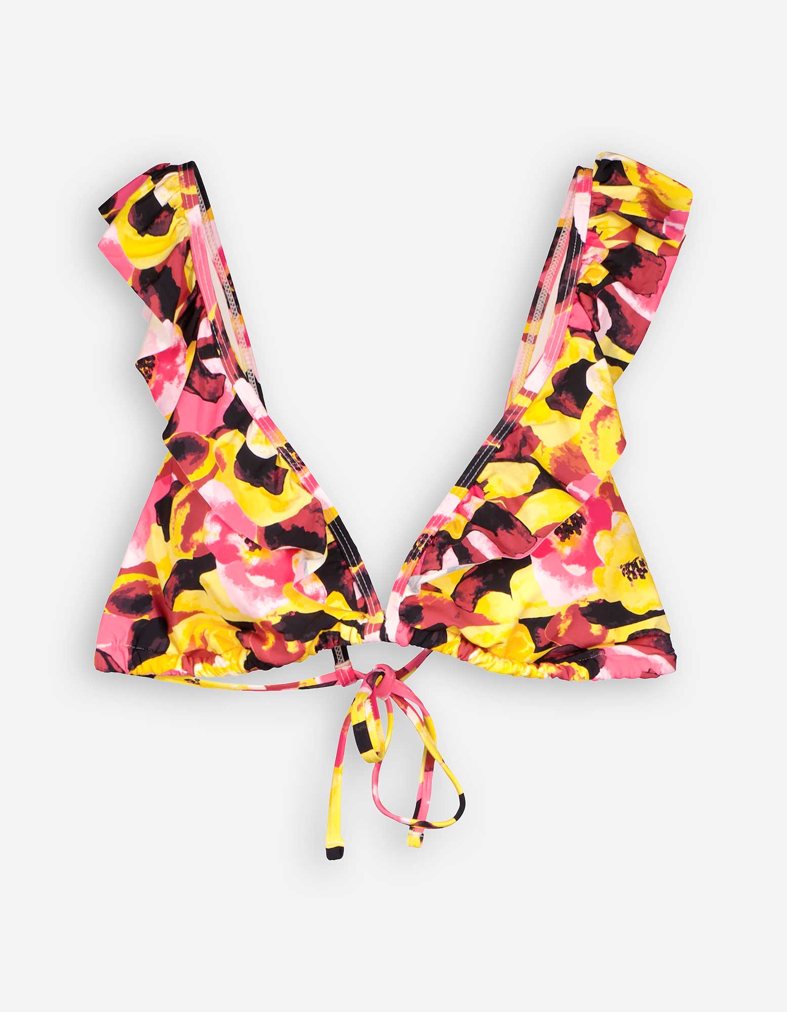 Damen Bikinitop - Volants, Takko, gelb XS