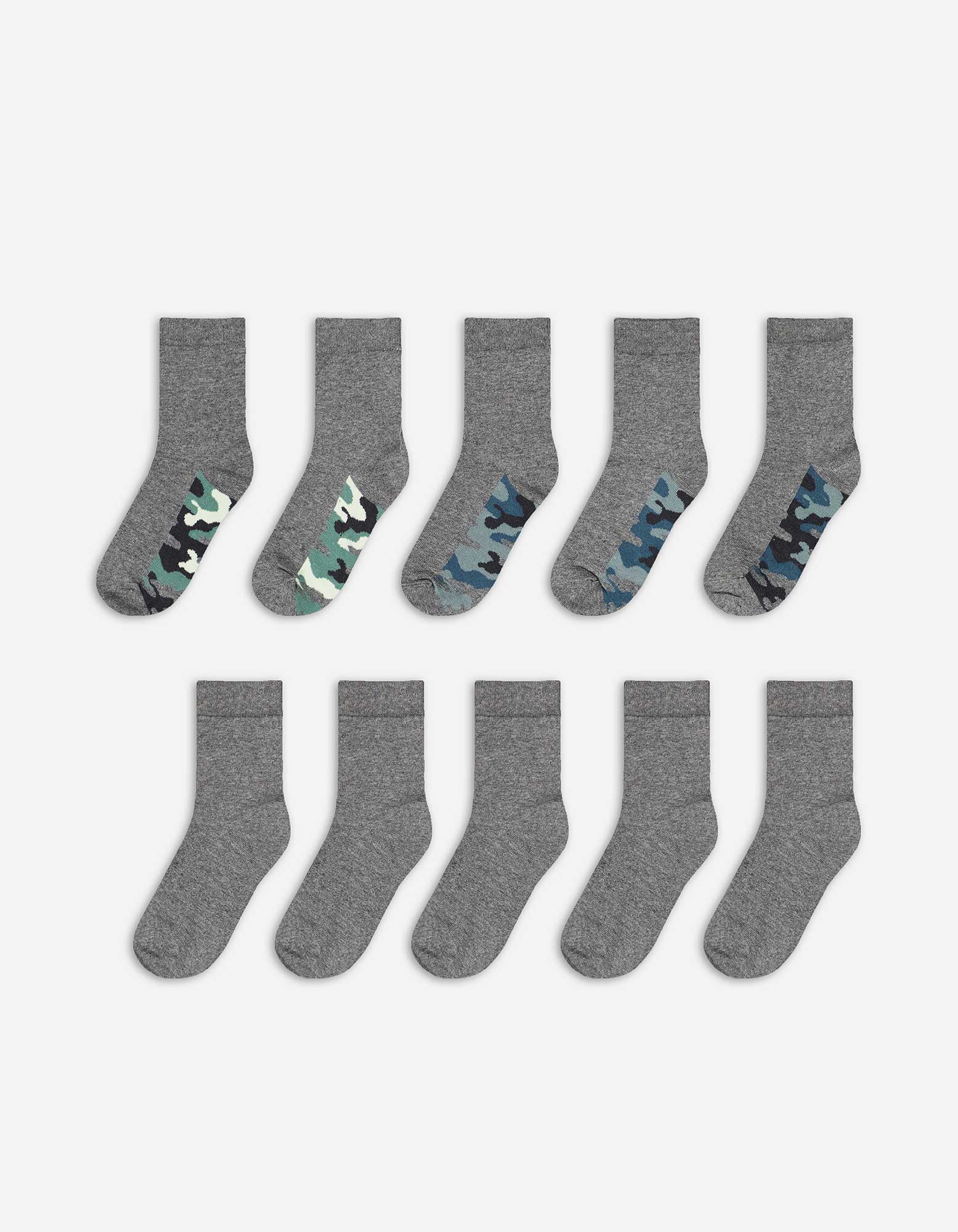 Kinder Socken - 10er-Pack, Takko, grau