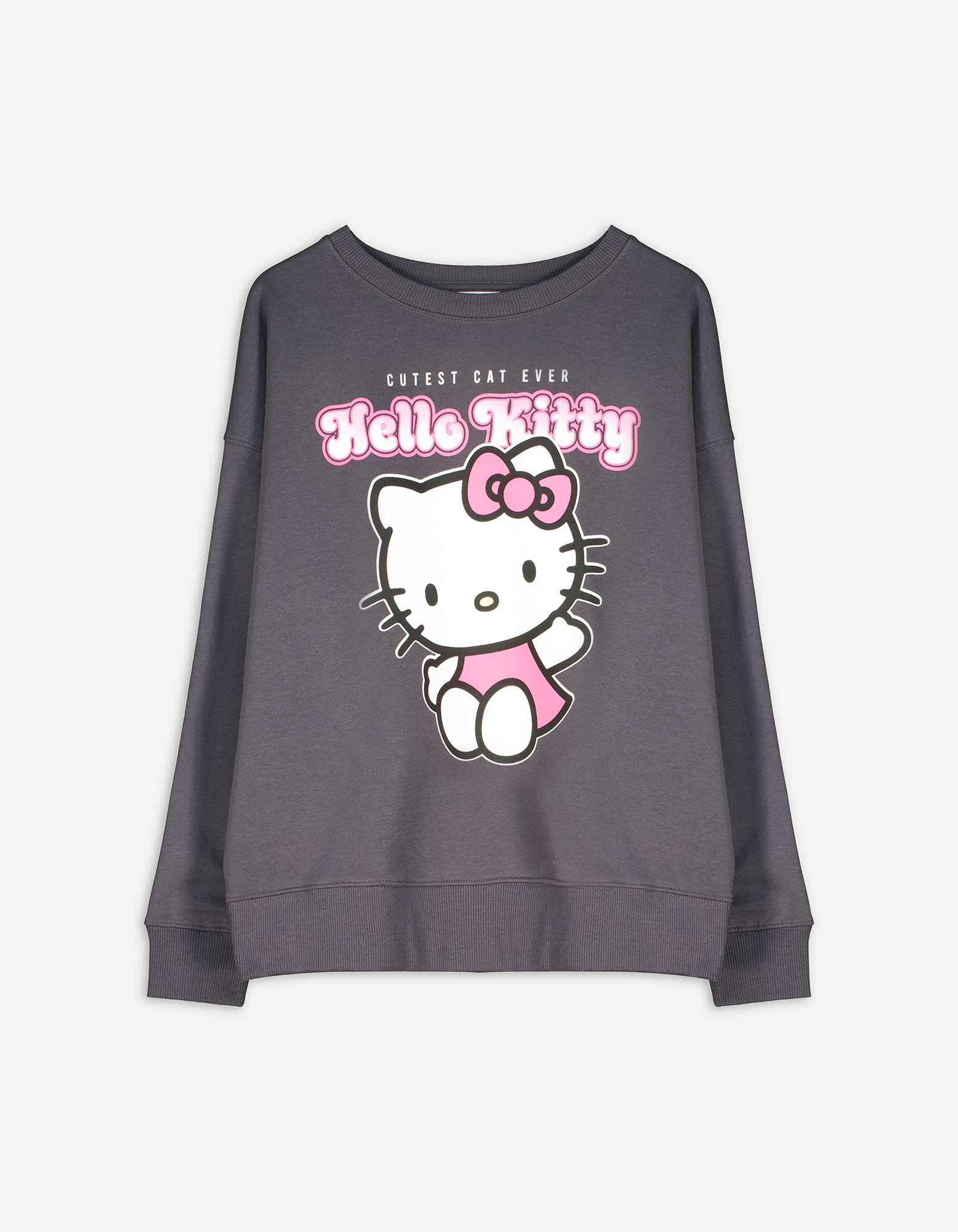 Damen Sweatshirt - Hello Kitty - dunkelgrau, Takko, dunkelgrau L