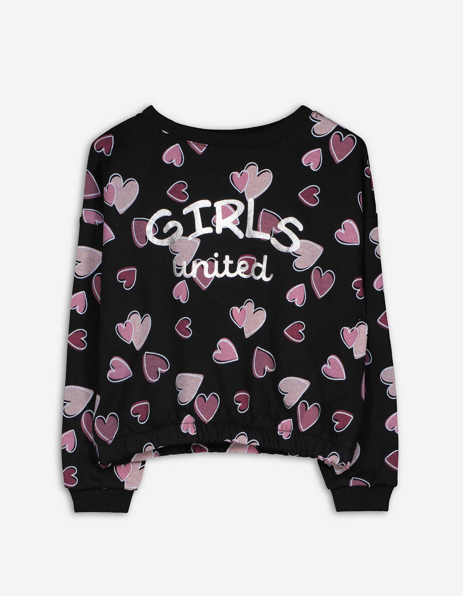 Kinder Sweatshirt - Glitzerprint - schwarz, Takko, schwarz