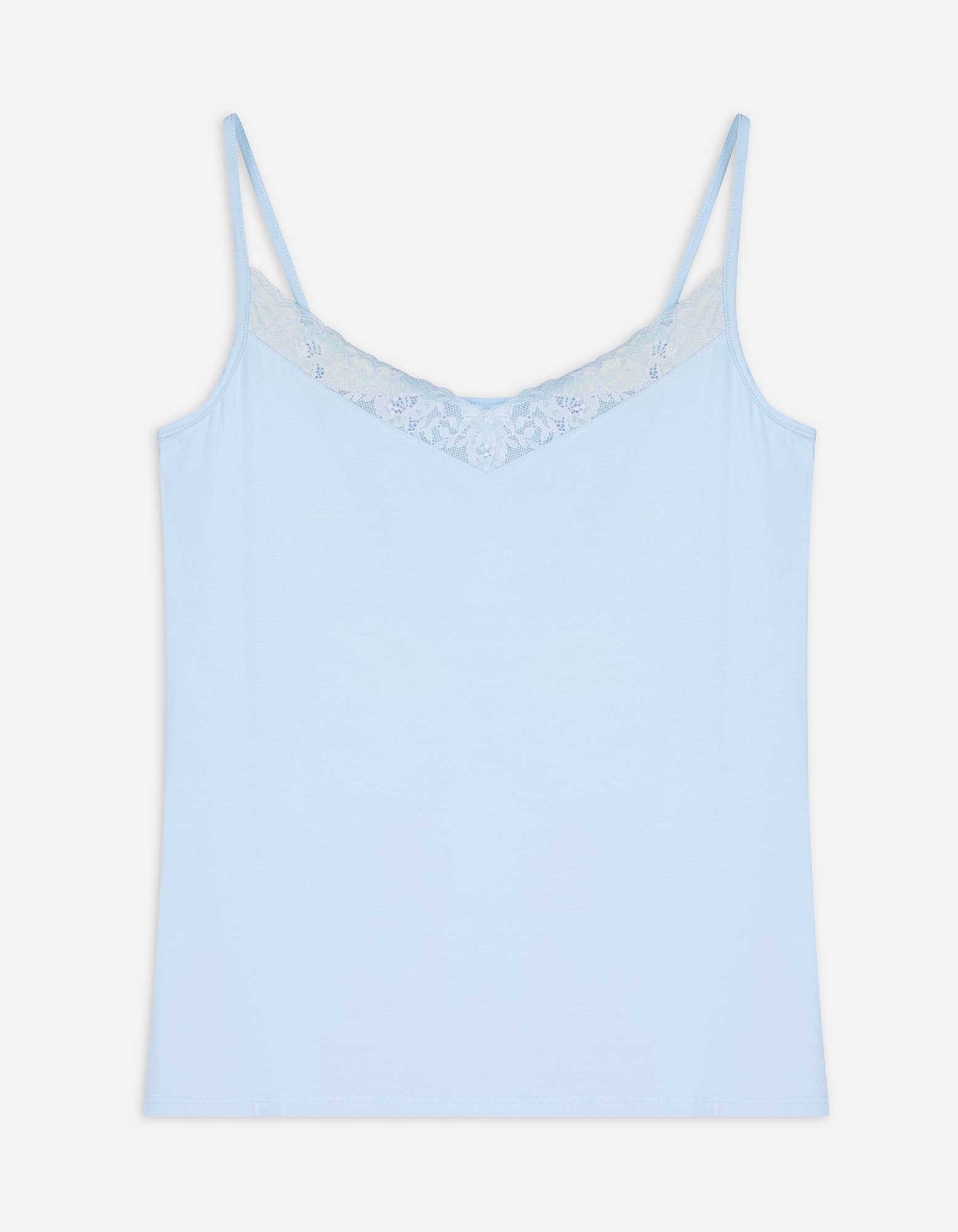 Damen Top - Spitzenbesatz, Takko, hellblau L