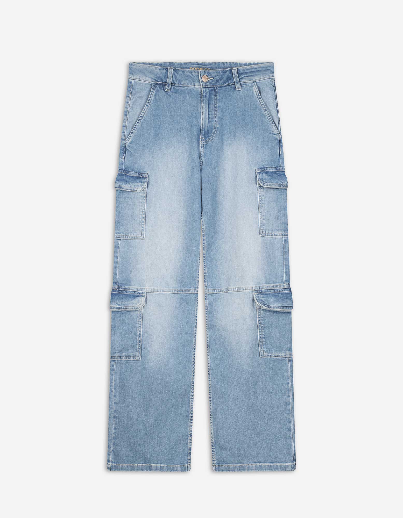 Damen Cargohose - Denim, Takko, hellblau 40