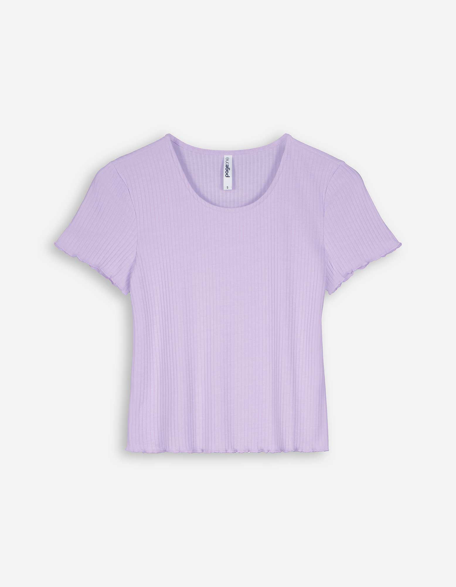 Damen T-Shirt - Muschelsaum, Takko, lila M