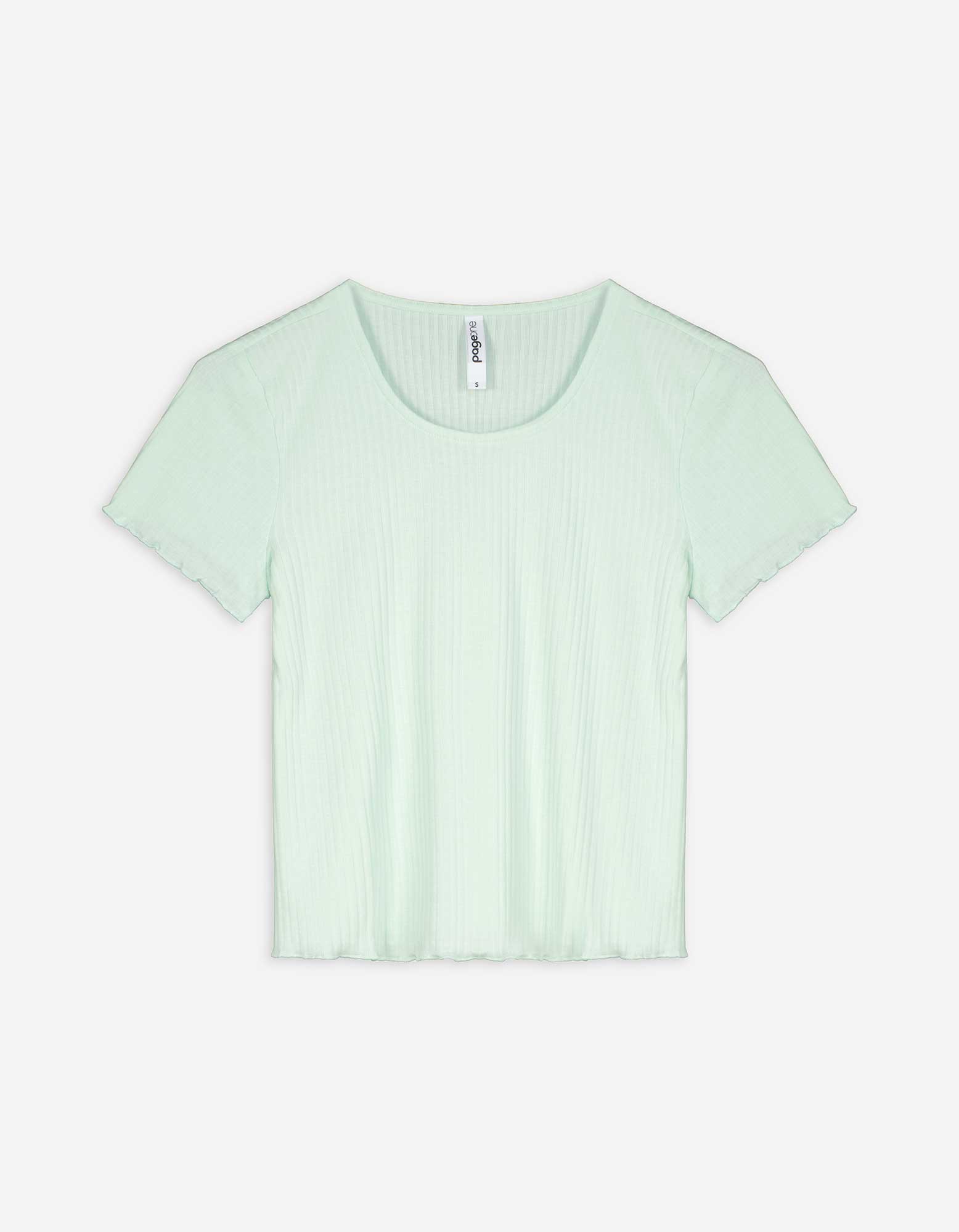 Damen T-Shirt - Muschelsaum, Takko, hellgrün XS