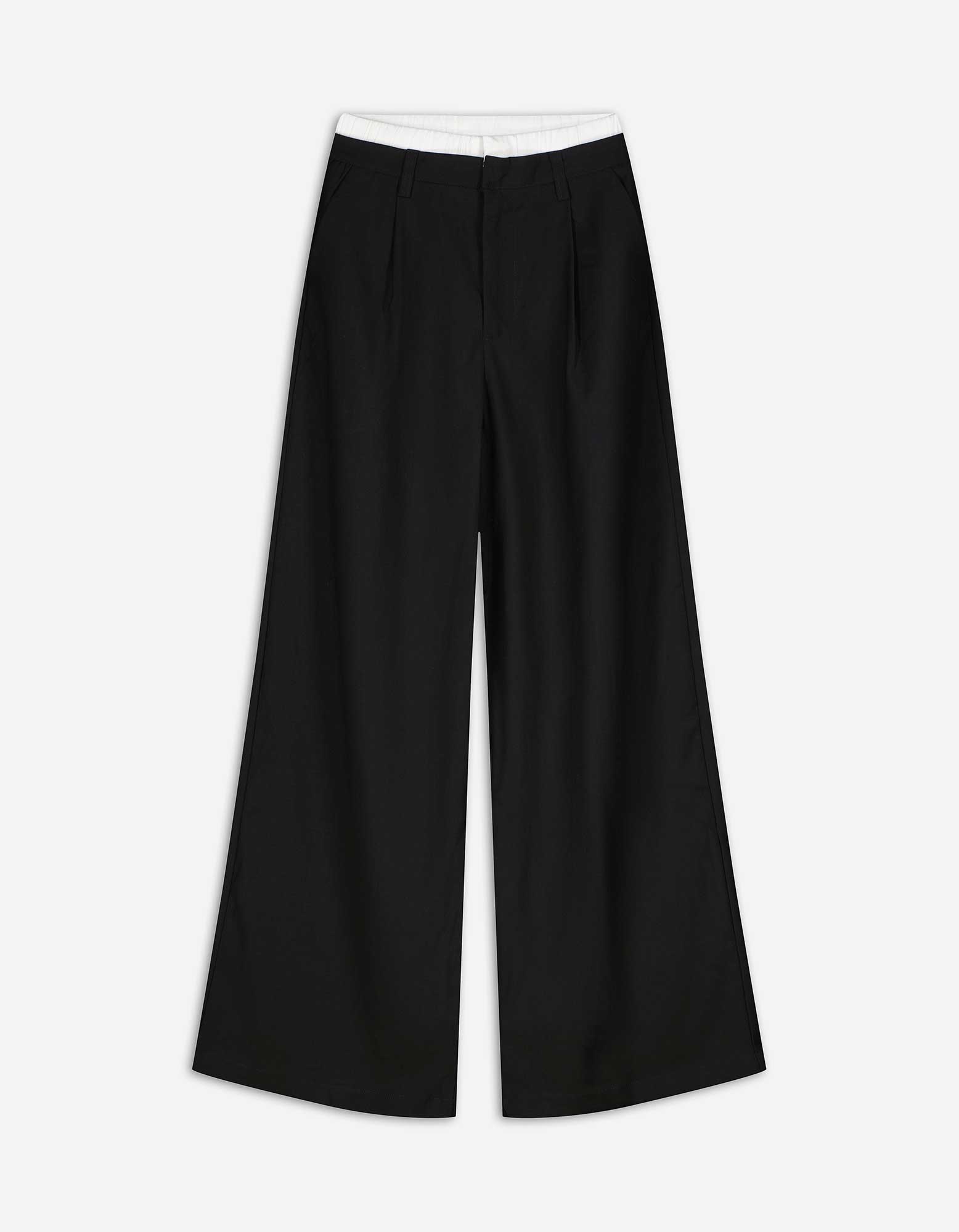 Damen Culotte - Double-Layer-Look, Takko, schwarz 38