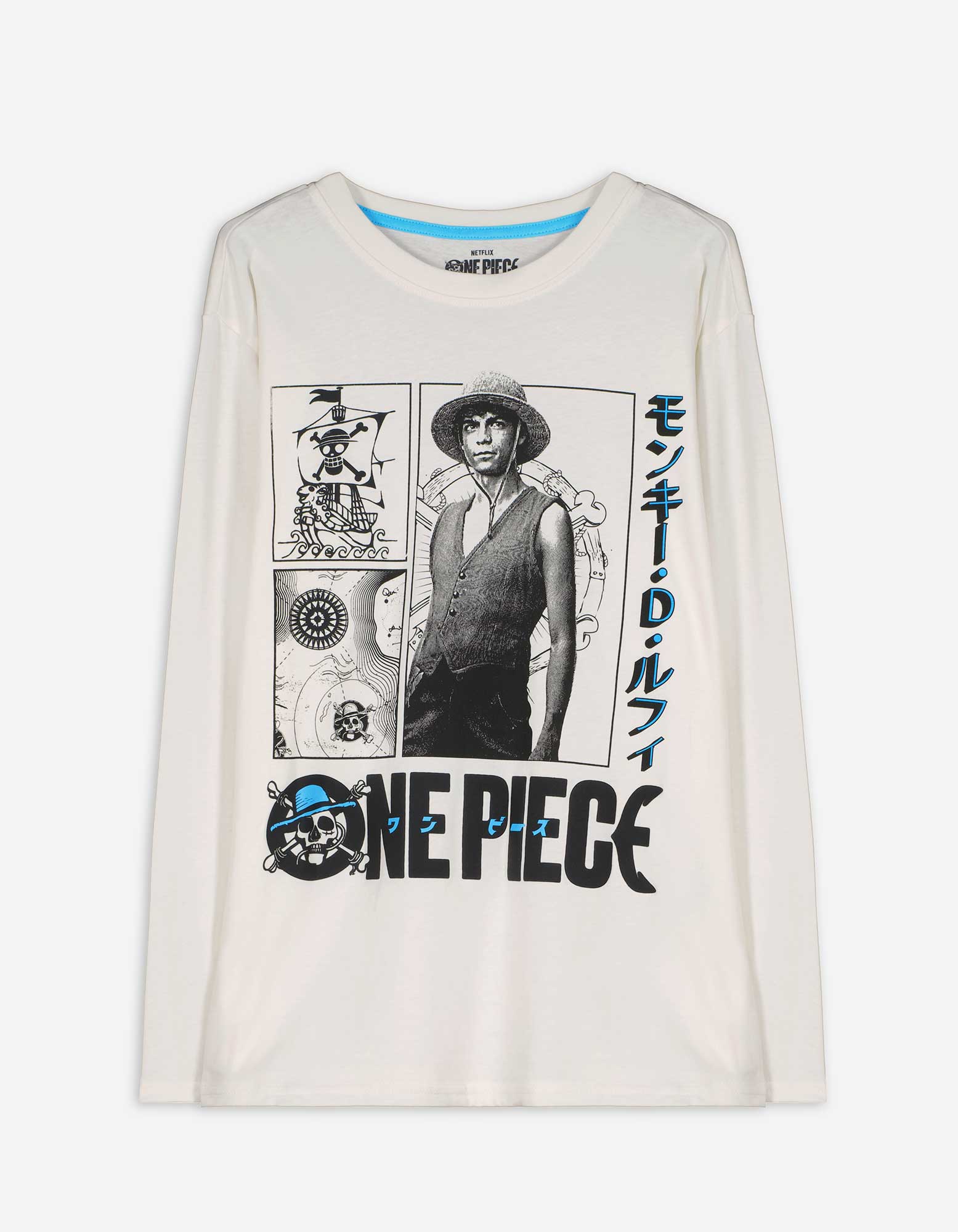 Kinder Langarmshirt - One Piece, Takko, weiß