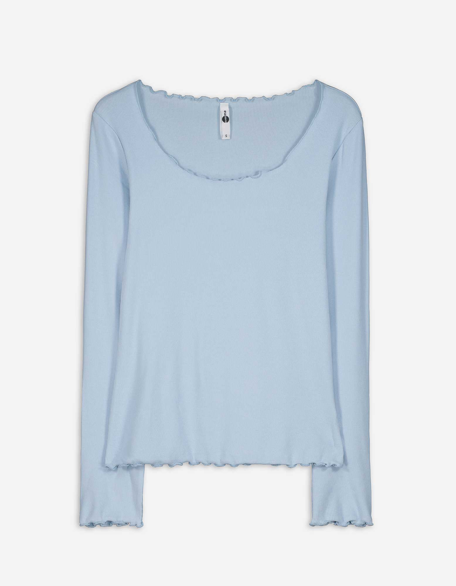 Damen Langarmshirt - Muschelsaum - hellblau, Takko, hellblau L