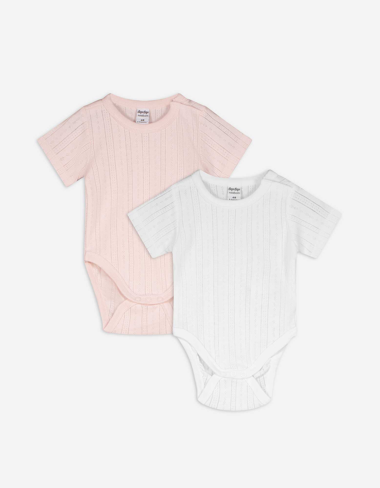 Baby Kurzarmbody - 2er-Pack, Takko, rosa