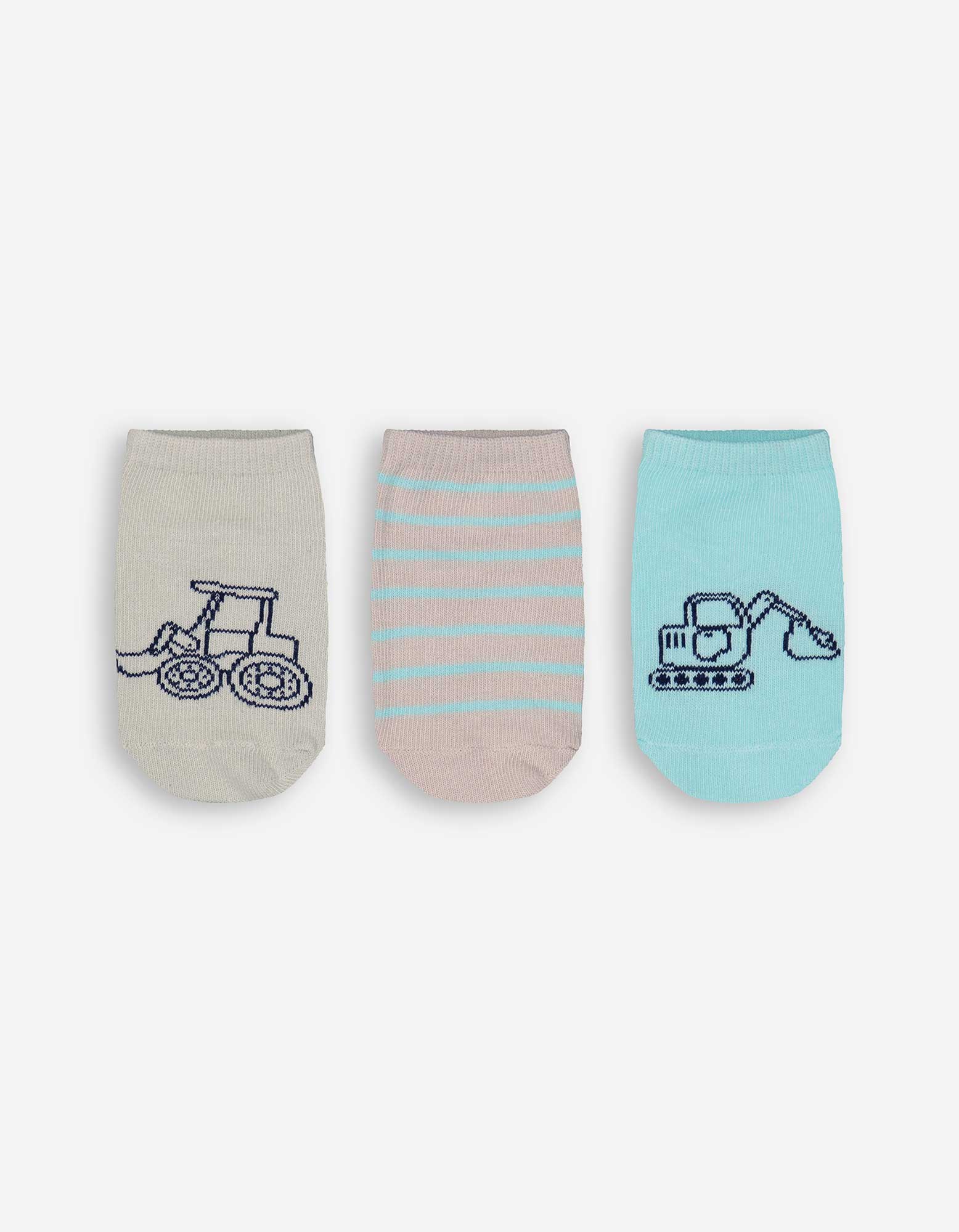 Baby Sneakersocken - 3er-Pack, Takko, dunkelgrün