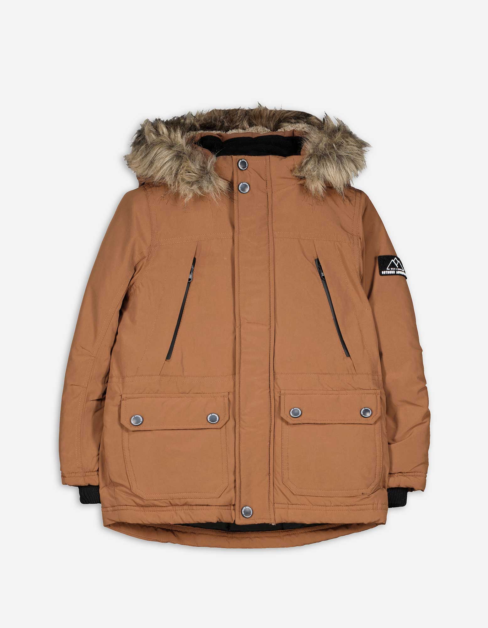 Kinder Parka - Teddyfell - braun, Takko, braun