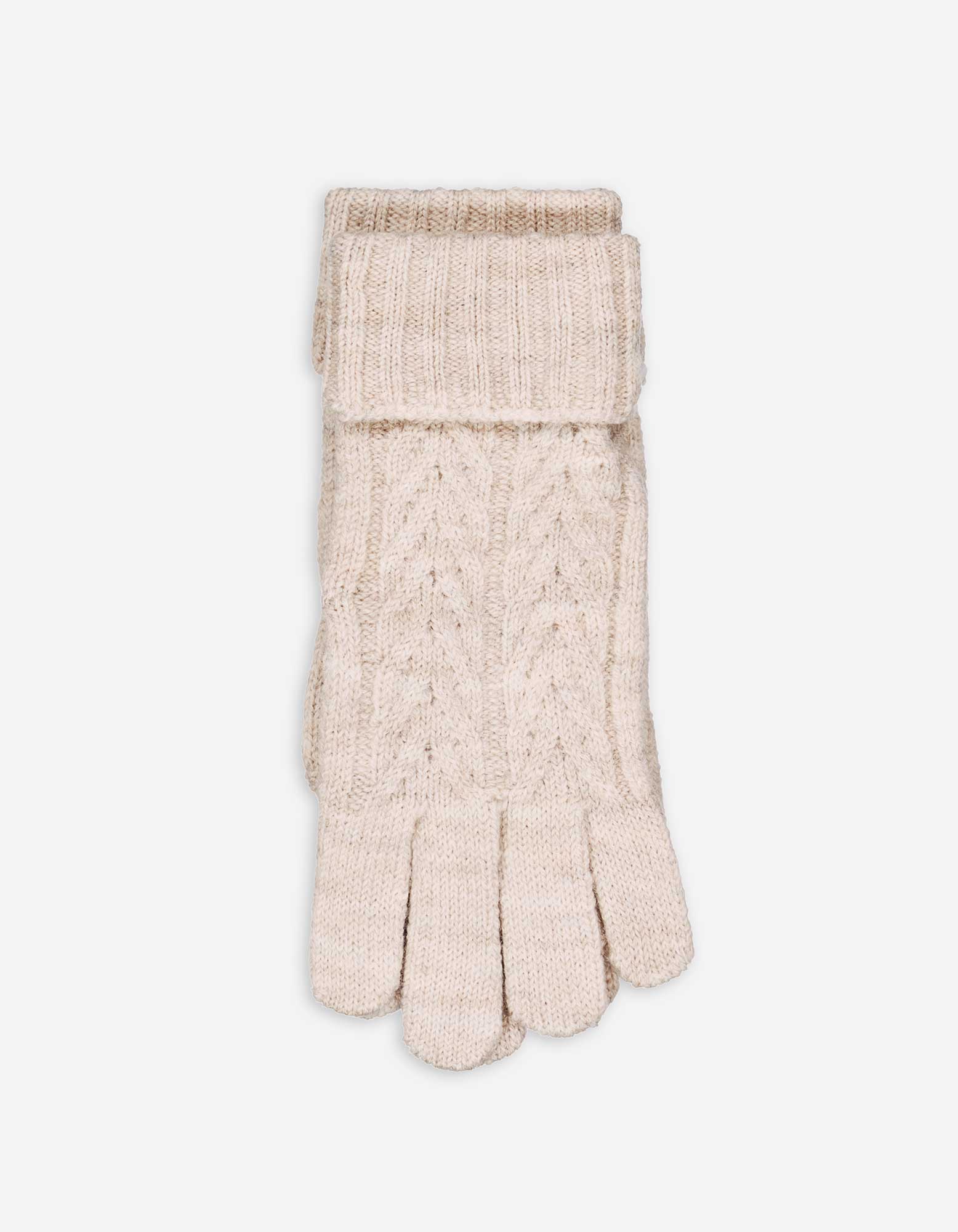 Damen Handschuhe - Zopfstrick, Takko, beige onesize