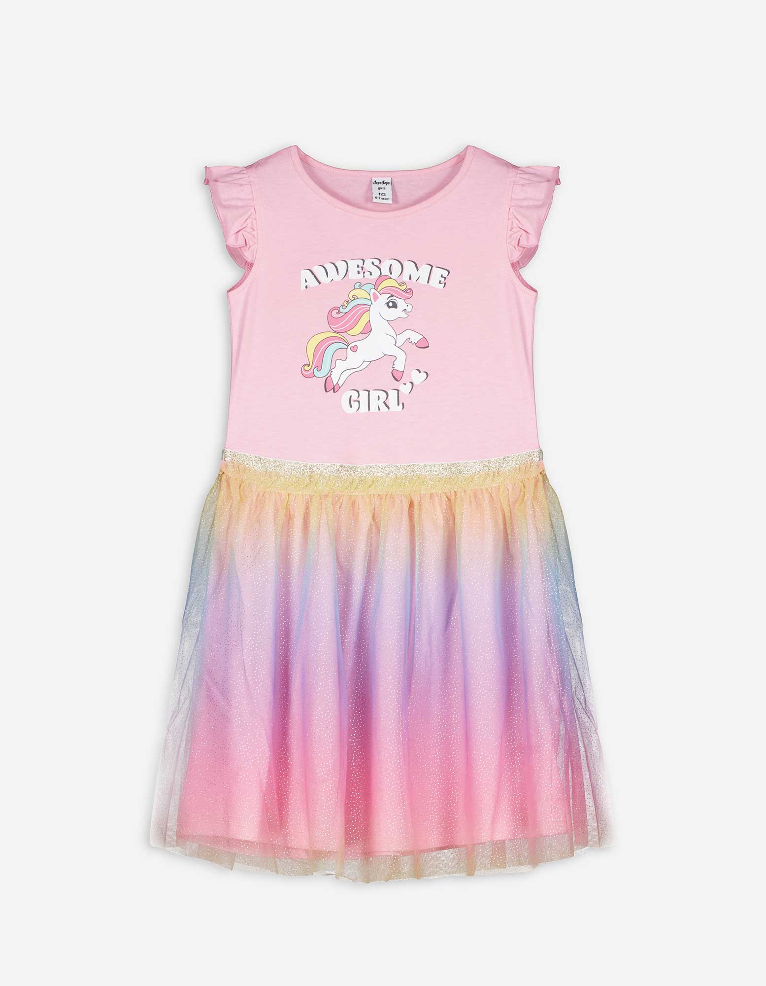 Kinder Kleid - Glitzerprint, Takko, pink