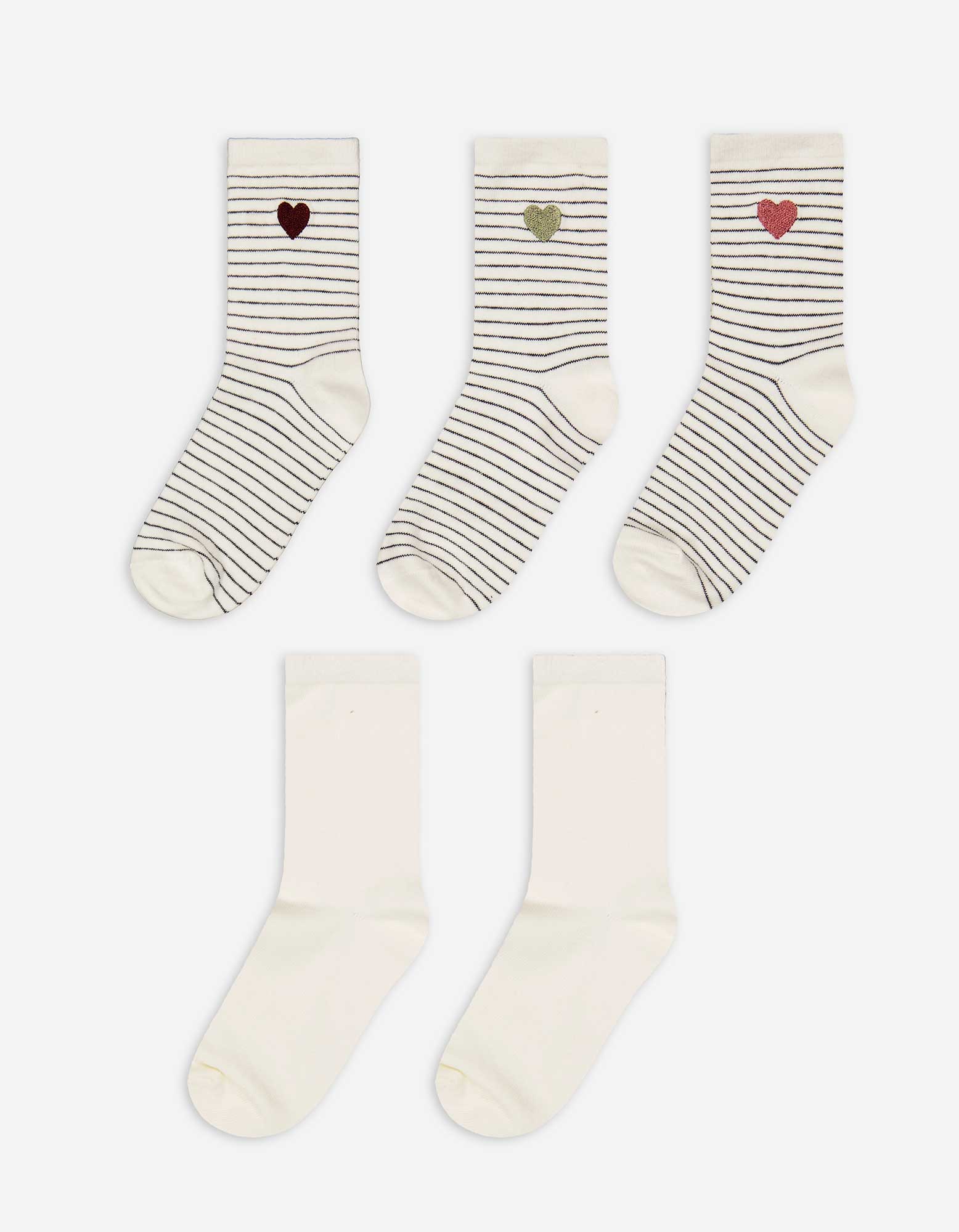 Kinder Socken - 5er-Pack, Takko, weiß 35-38