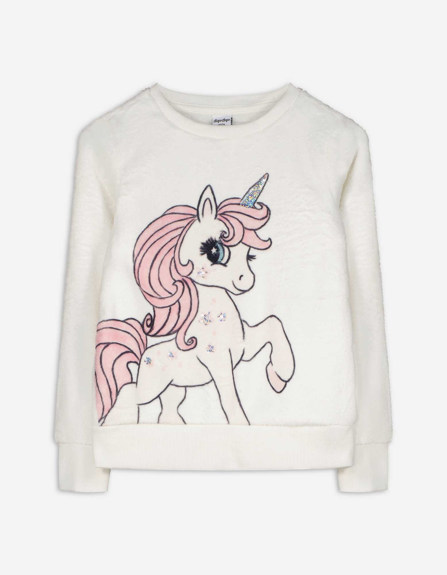 Kinder Sweatshirt - Paillettenbesatz, Takko, weiß